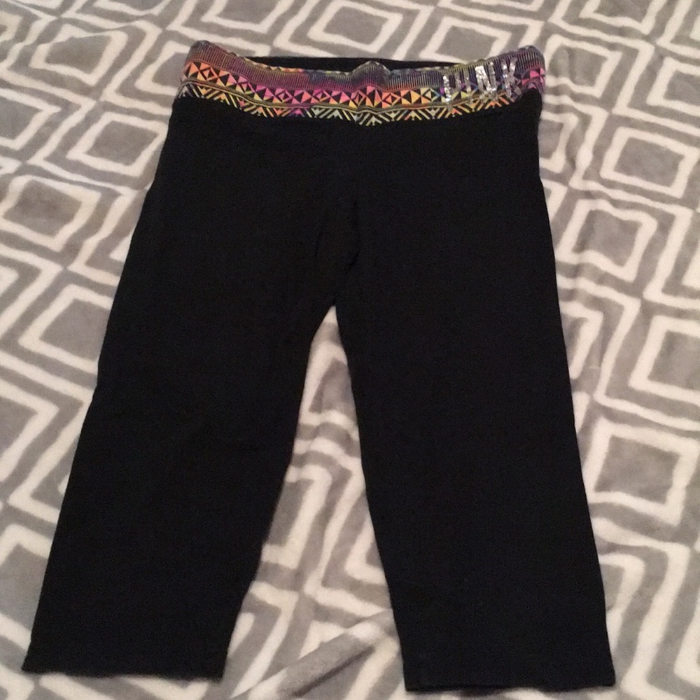 PINK yoga capris